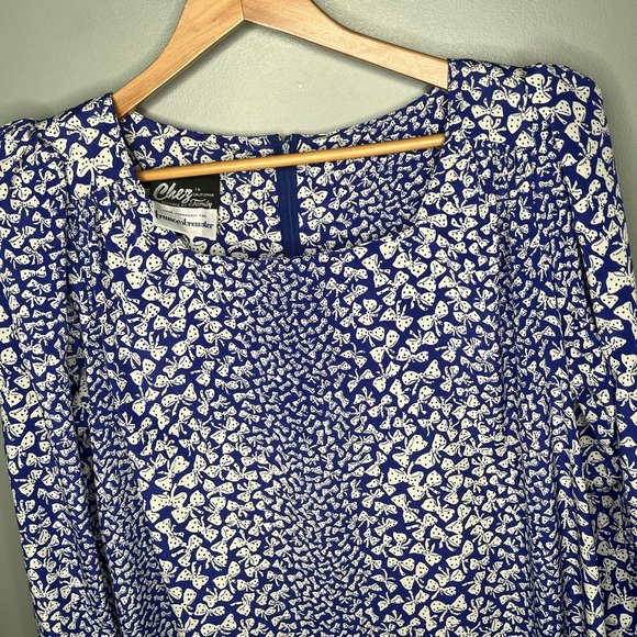 Chez California Designed by Tandy 1970’s Vintage Polka Dot Bow Print Dress - Picture 5 of 10